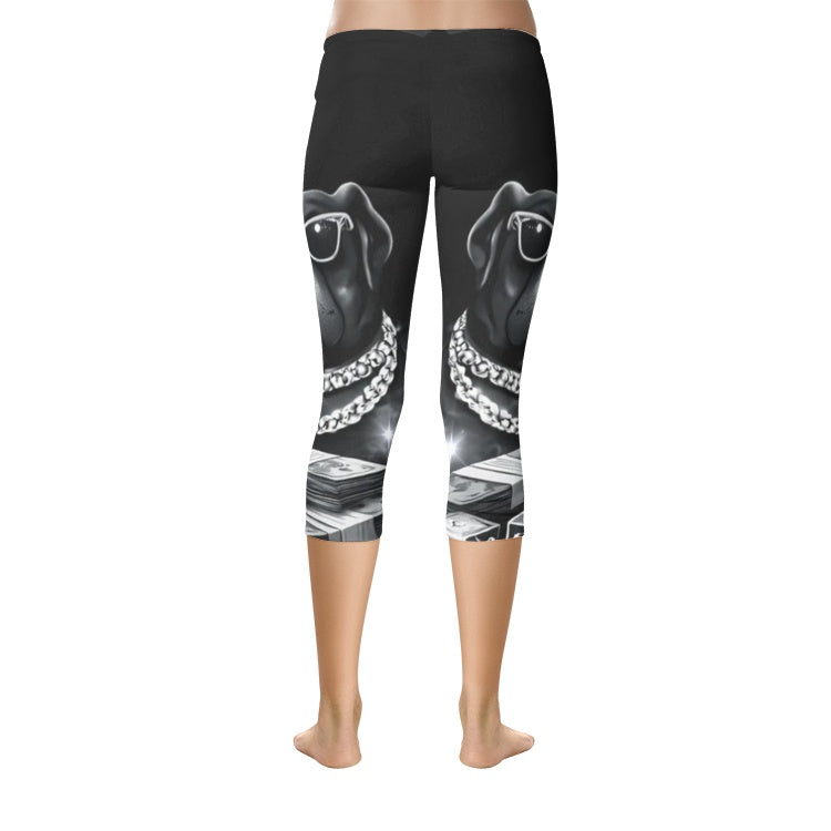 BOBOS BLACK AND WHITE HUSTLE Capri Leggings
