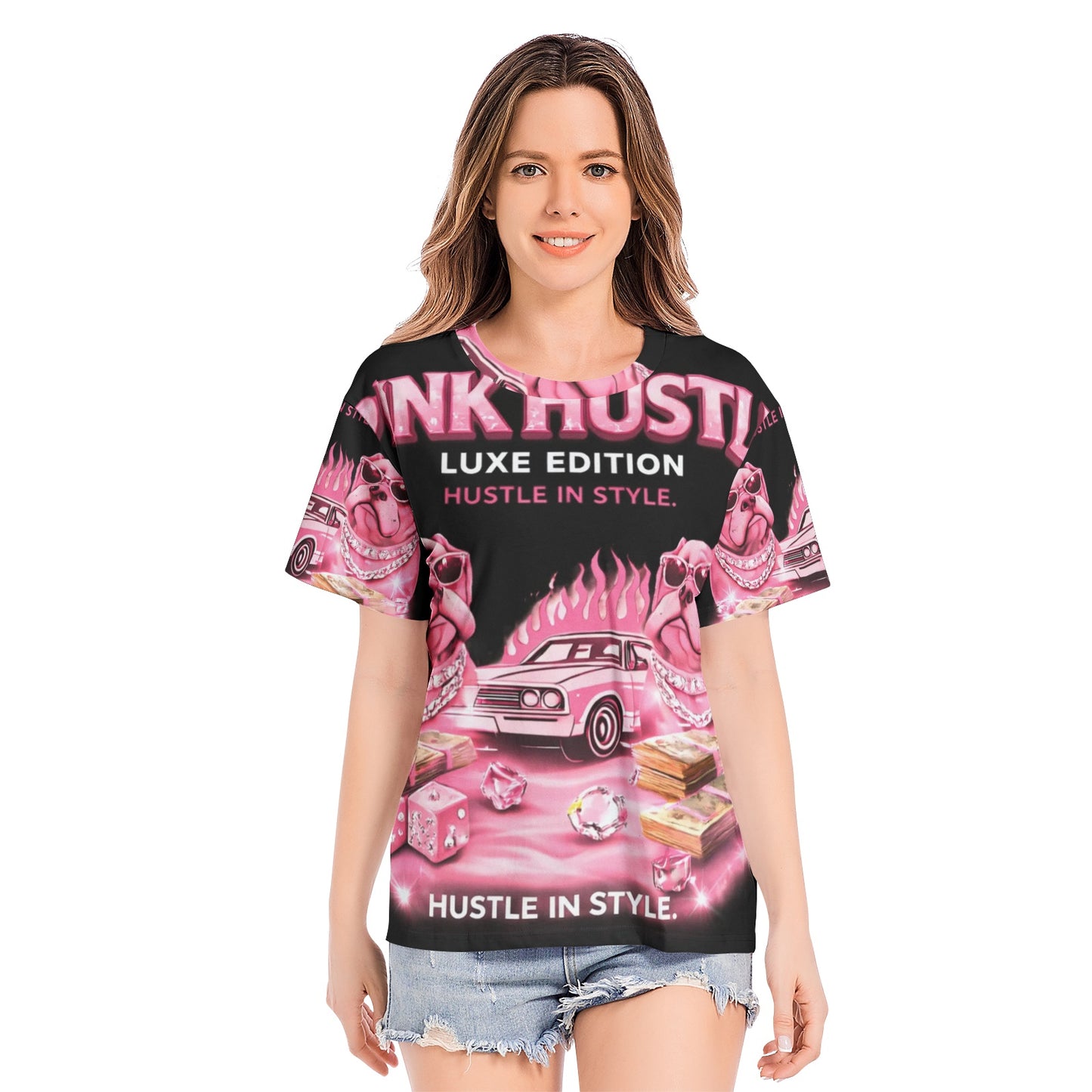 BOBOS PINK HUSTLE TEE SHIRTS