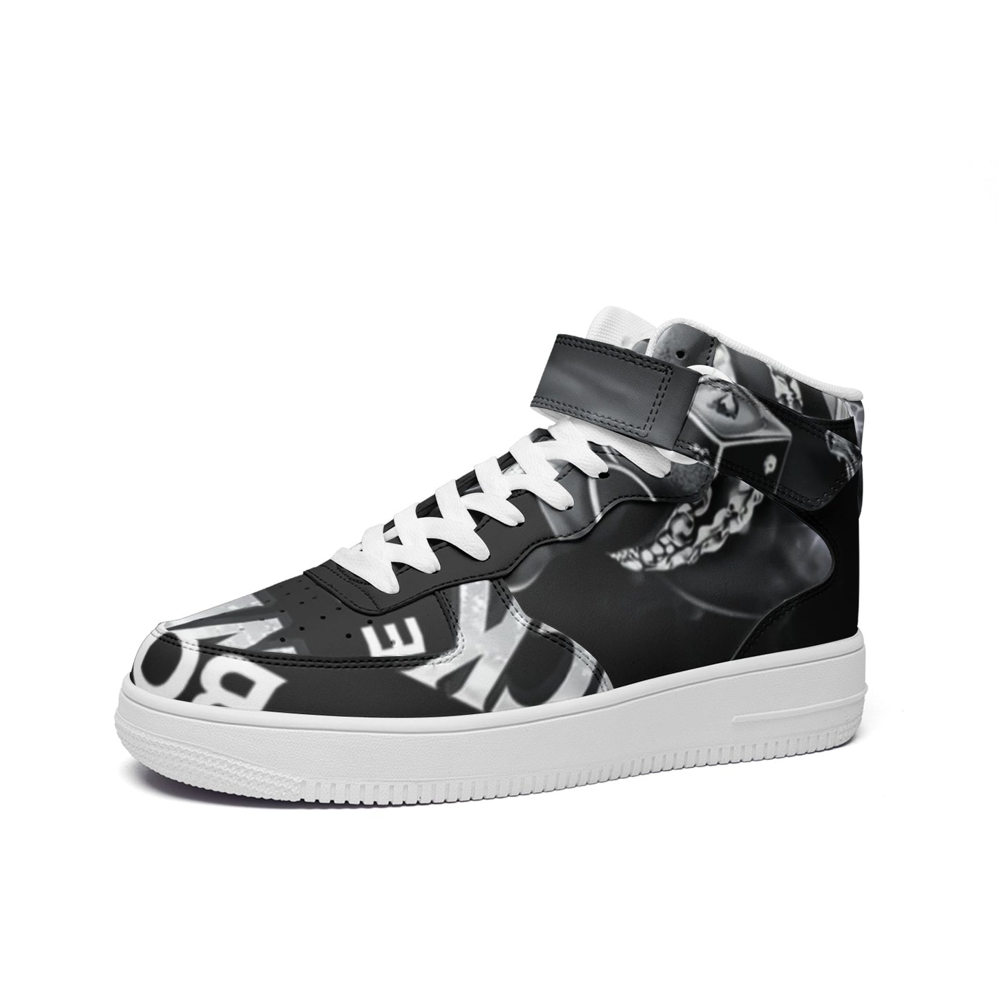 BOBOS BLACK AND WHITE HUSTLE high Top Leather Sneakers