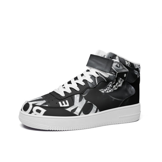 BOBOS BLACK AND WHITE HUSTLE high Top Leather Sneakers