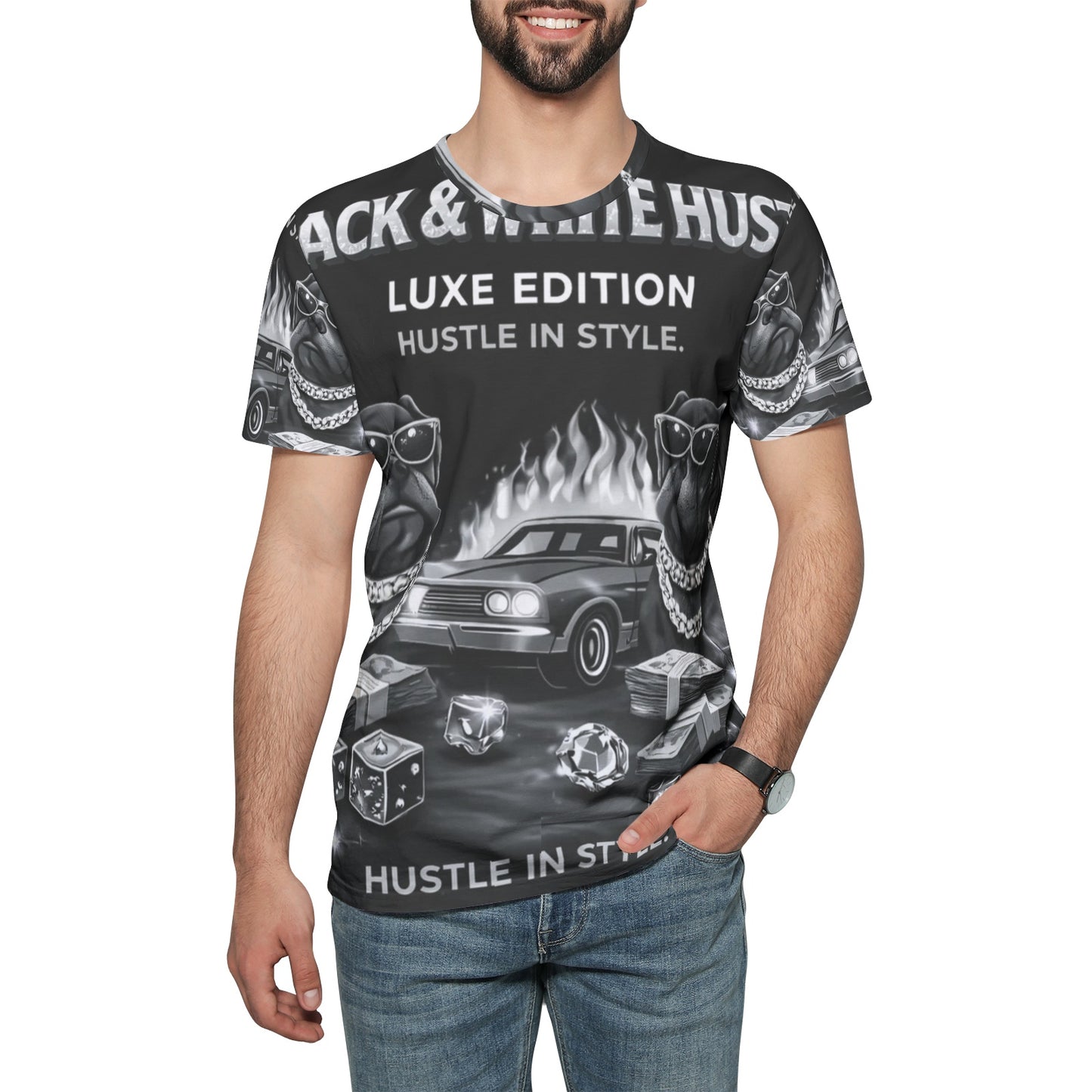 BOBOS BLACK AND WHITE HUSTLE TEES