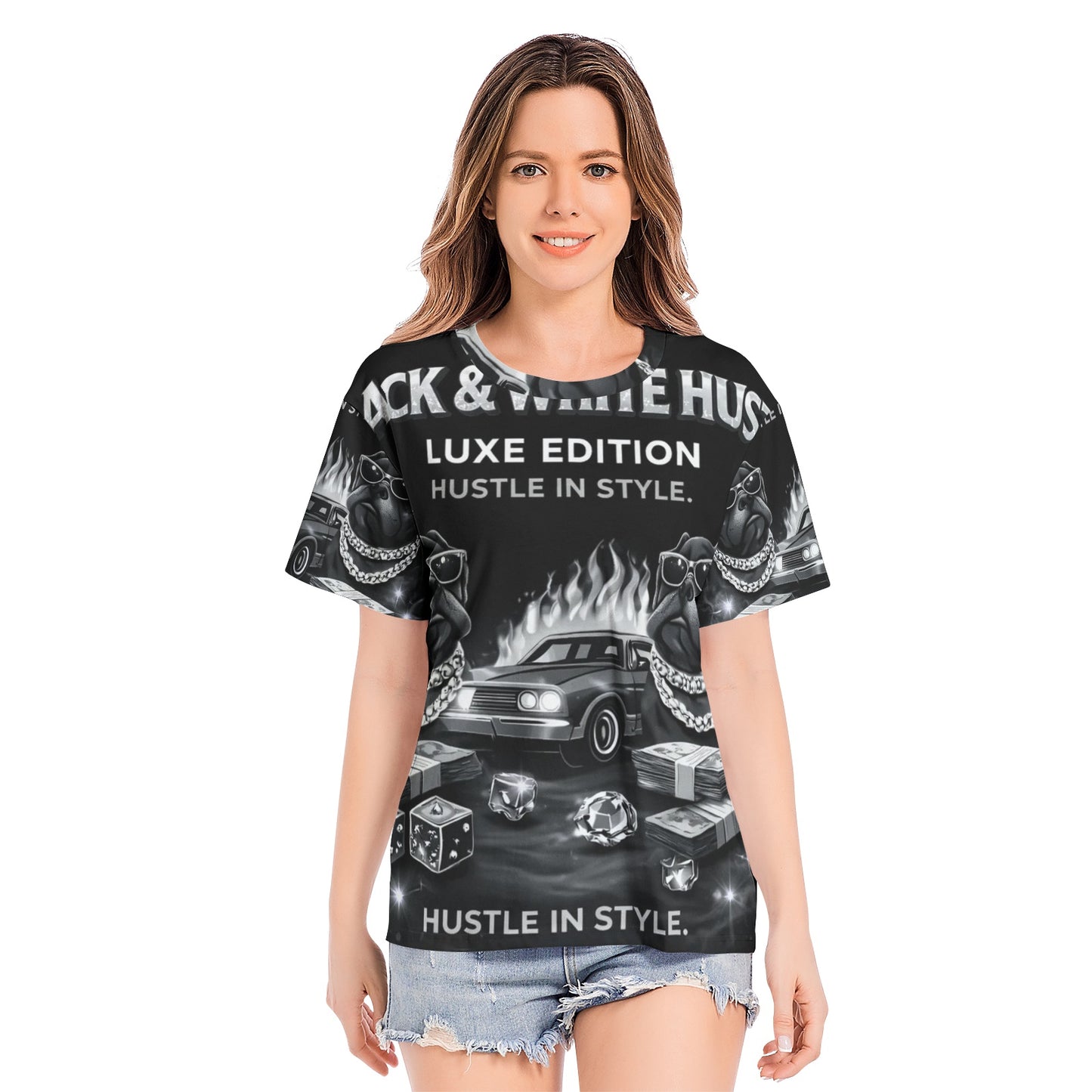BOBOS BLACK AND WHITE HUSTLE TEES