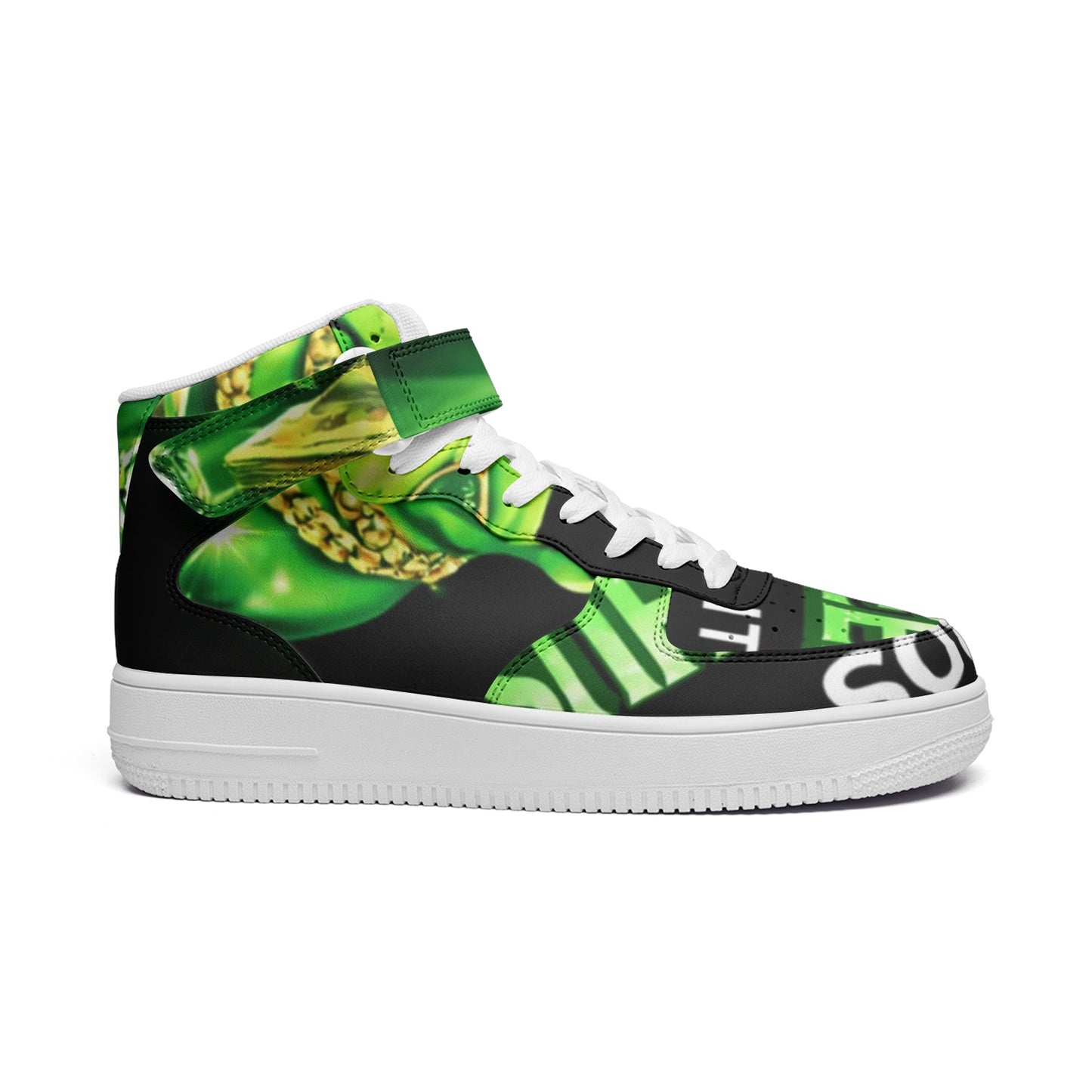 BOBOS MONEY GREEN HUSTLE high Top Leather Sneakers