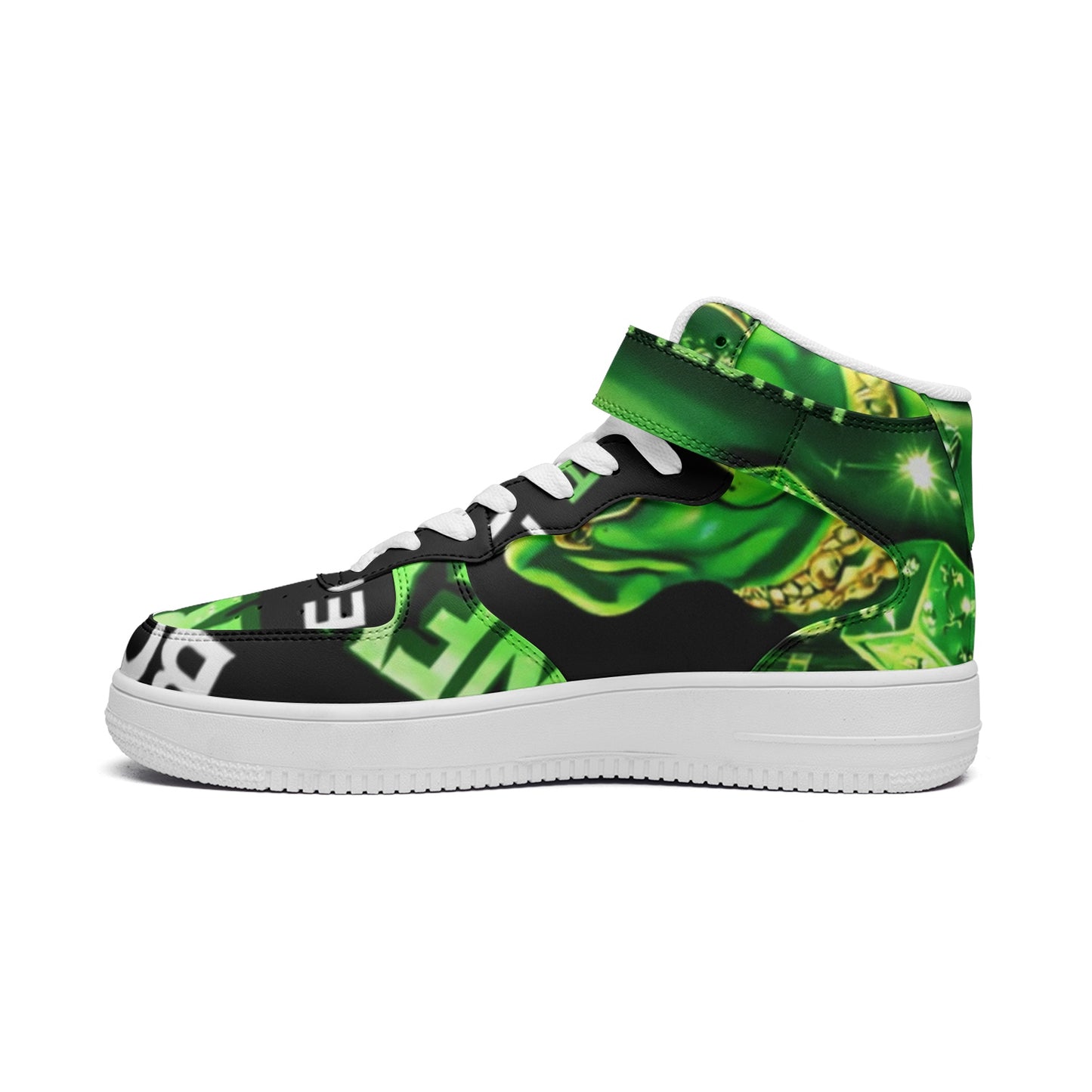 BOBOS MONEY GREEN HUSTLE high Top Leather Sneakers
