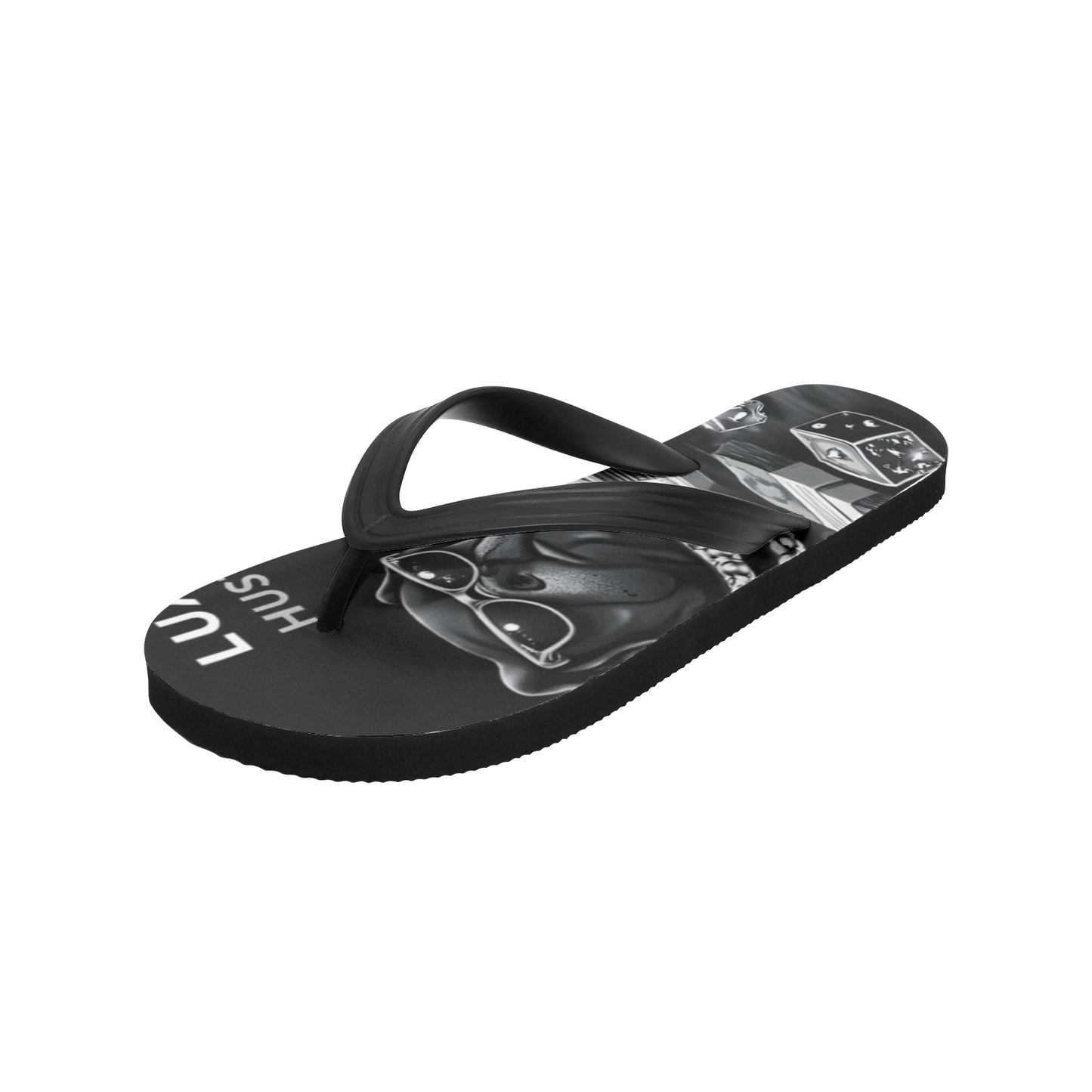BOBOS BLACK AND WHITE HUSTLE Flip Flops