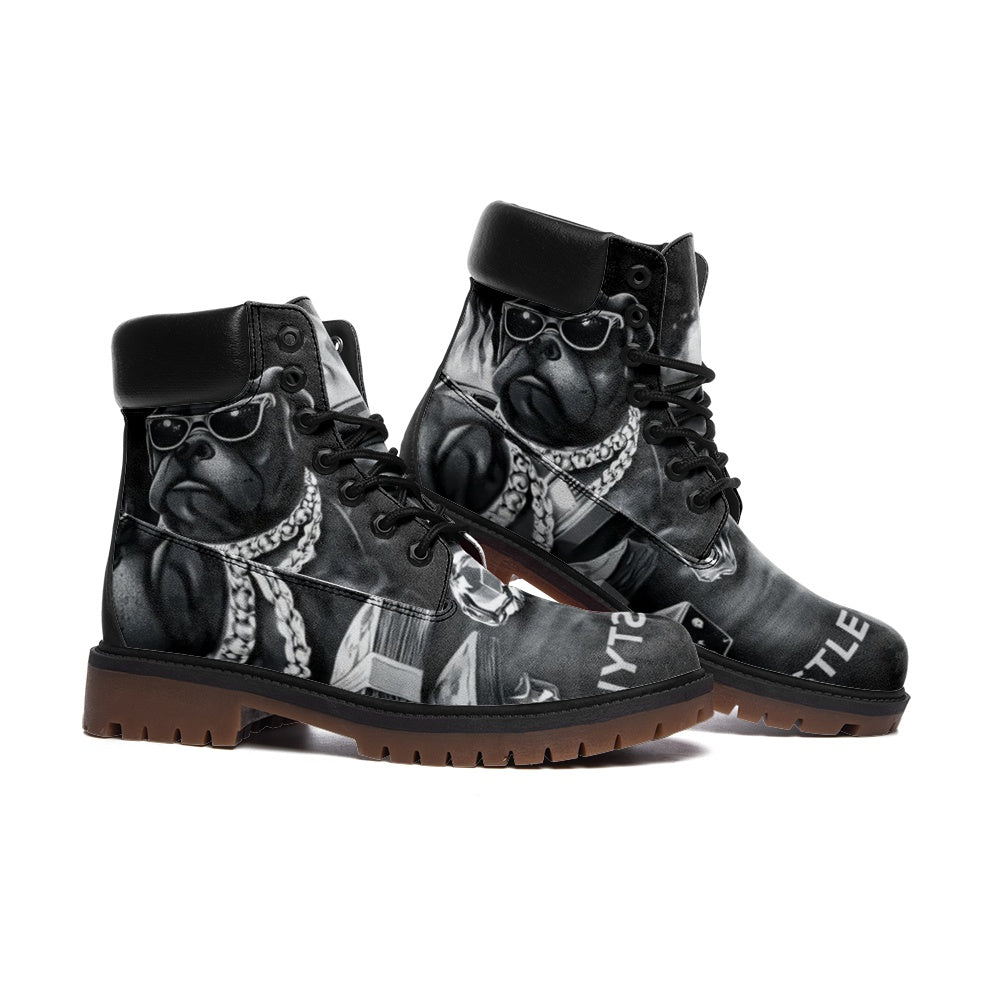 BOBOS BLACK AND WHITE leather Lightweight boots TB