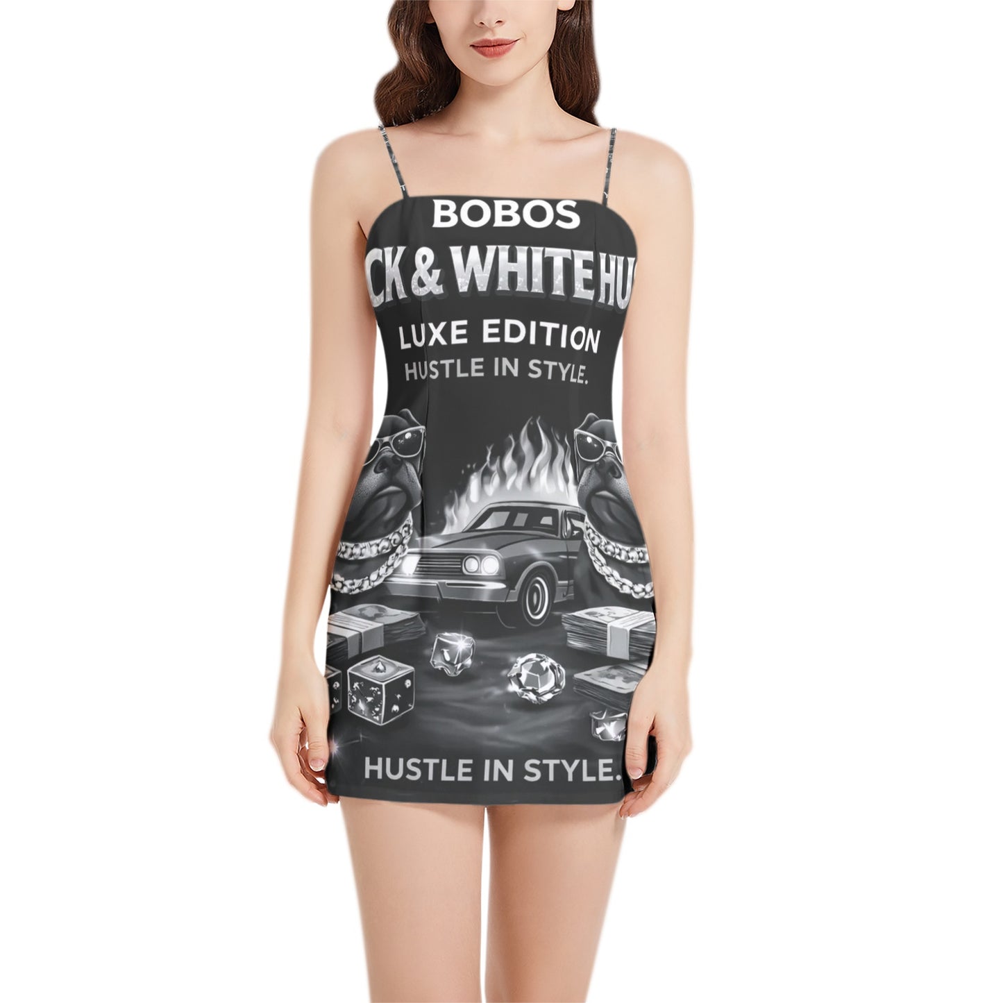 BOBOS BLACK AND WHITE HUSTLE Mini Skirt