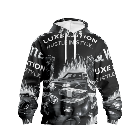 BOBOS BLACK AND WHITE HUSTLE Hoodies
