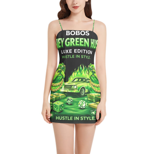 BOBOS MONEY GREEN Mini Dress