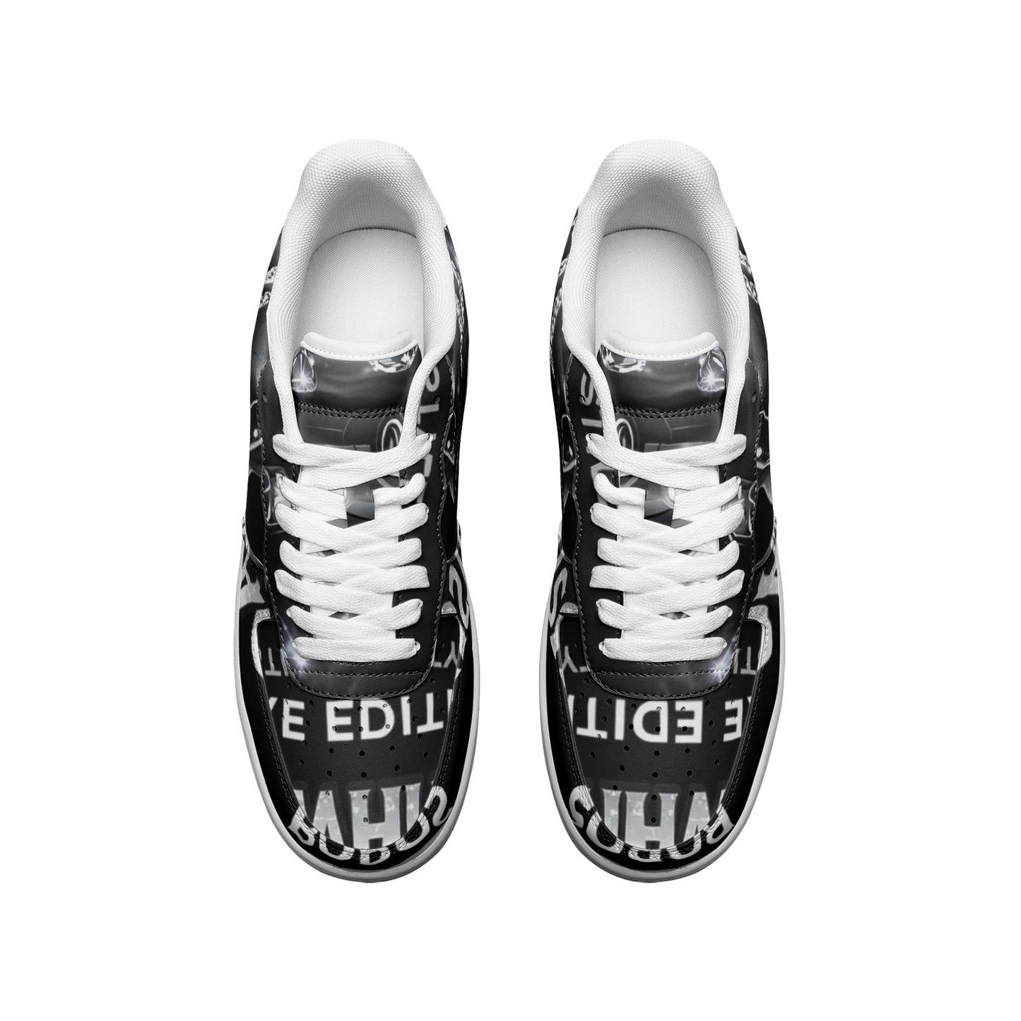 BOBOS BLACK AND WHITE HUSTLE LOW Top Leather Sneakers
