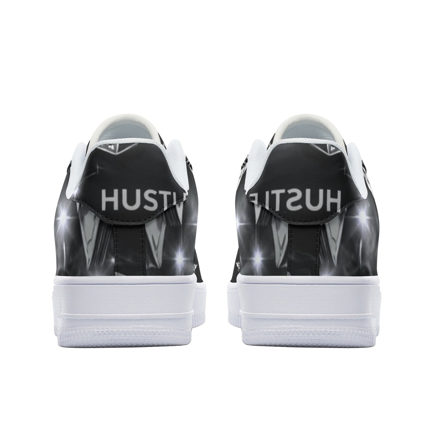 BOBOS BLACK AND WHITE HUSTLE LOW Top Leather Sneakers