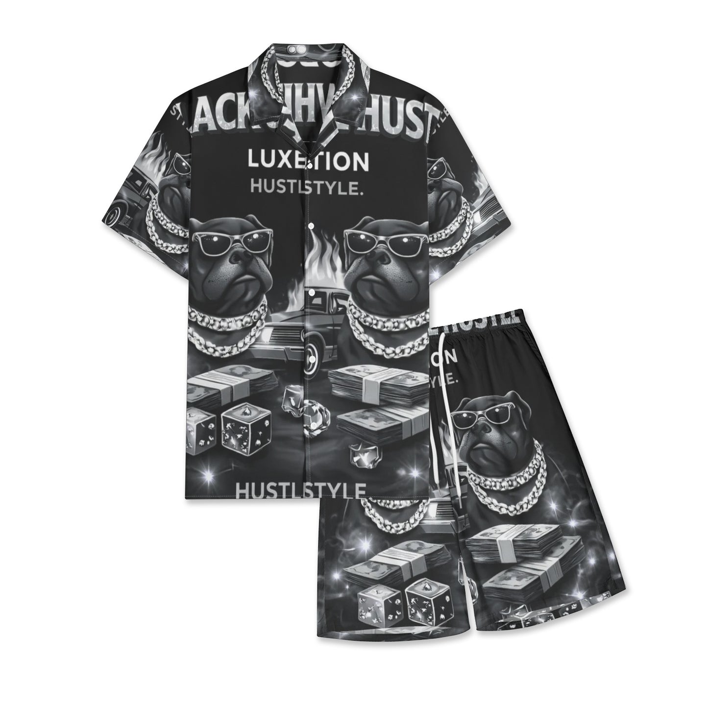 BOBOS BLACK AND WHITE HUSTLE Shirt Sets