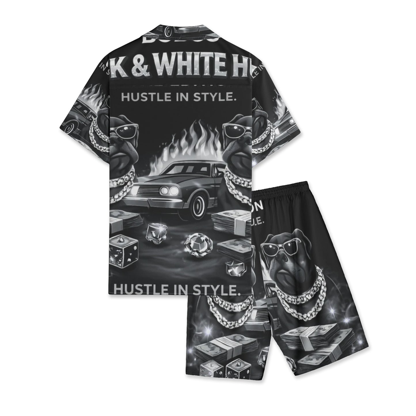 BOBOS BLACK AND WHITE HUSTLE Shirt Sets