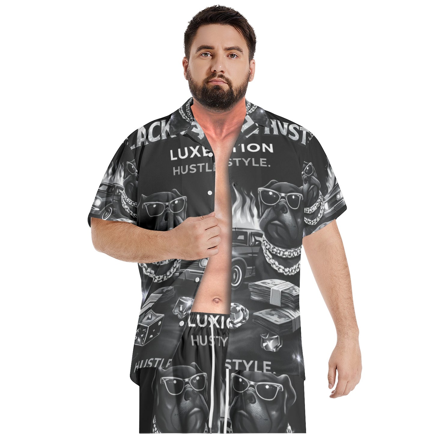 BOBOS BLACK AND WHITE HUSTLE Shirt Sets