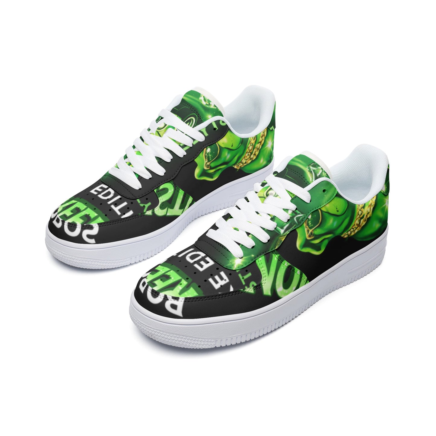 BOBOS MONEY GREEN Low Top Leather Sneakers