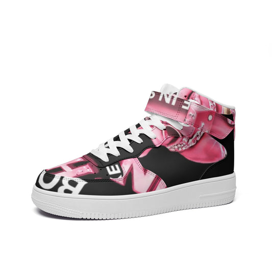 BOBOS PINK HUSTLE high Top Leather Sneakers
