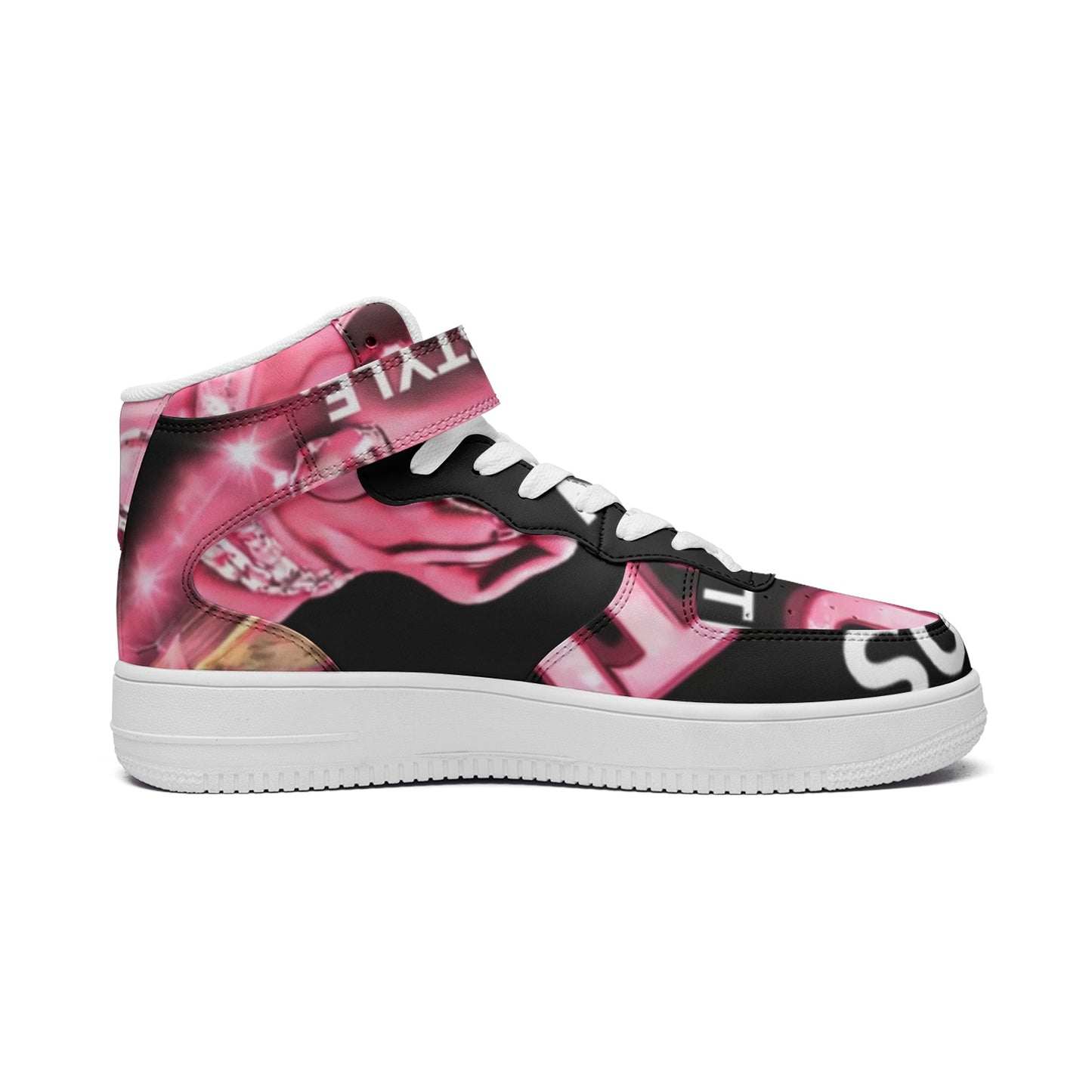 BOBOS PINK HUSTLE high Top Leather Sneakers