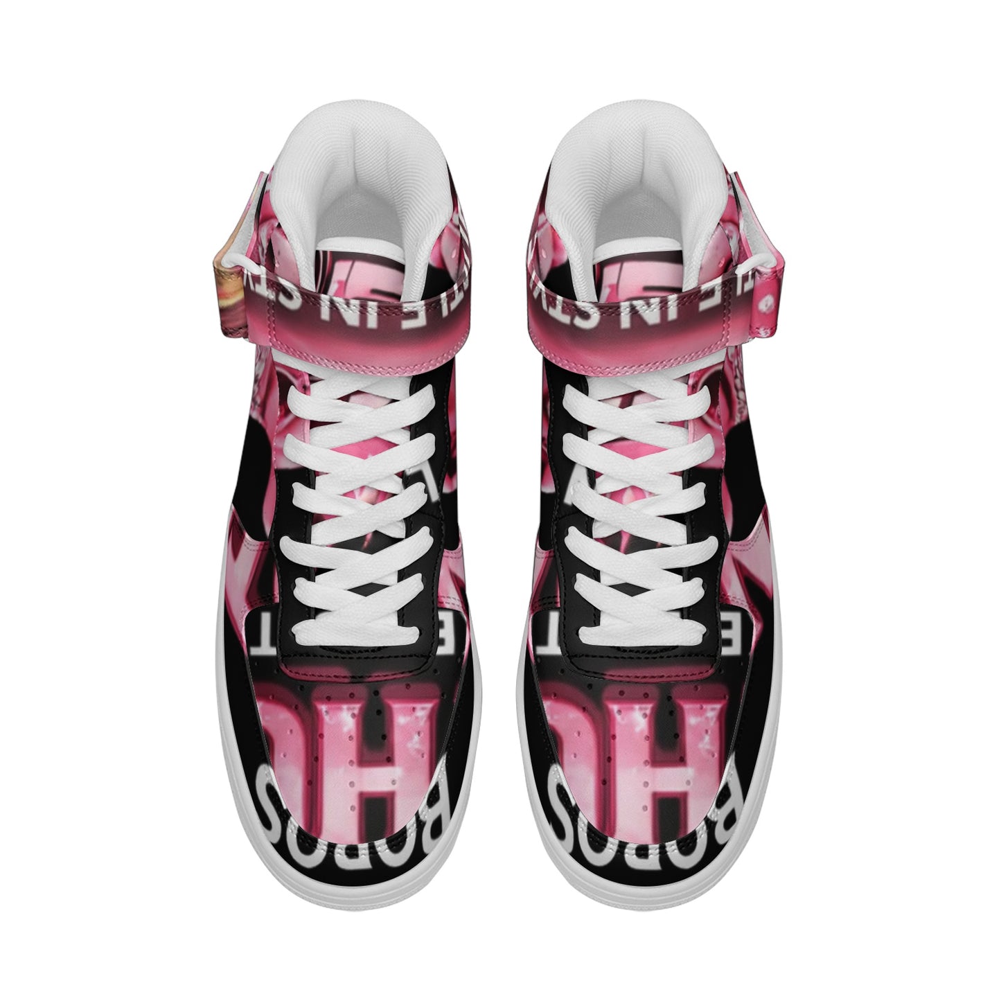 BOBOS PINK HUSTLE high Top Leather Sneakers