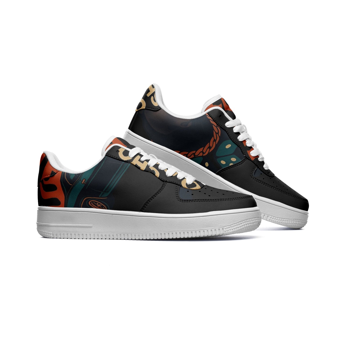 BOBOS HELL Yeah FIRE Low Top Leather Sneakers